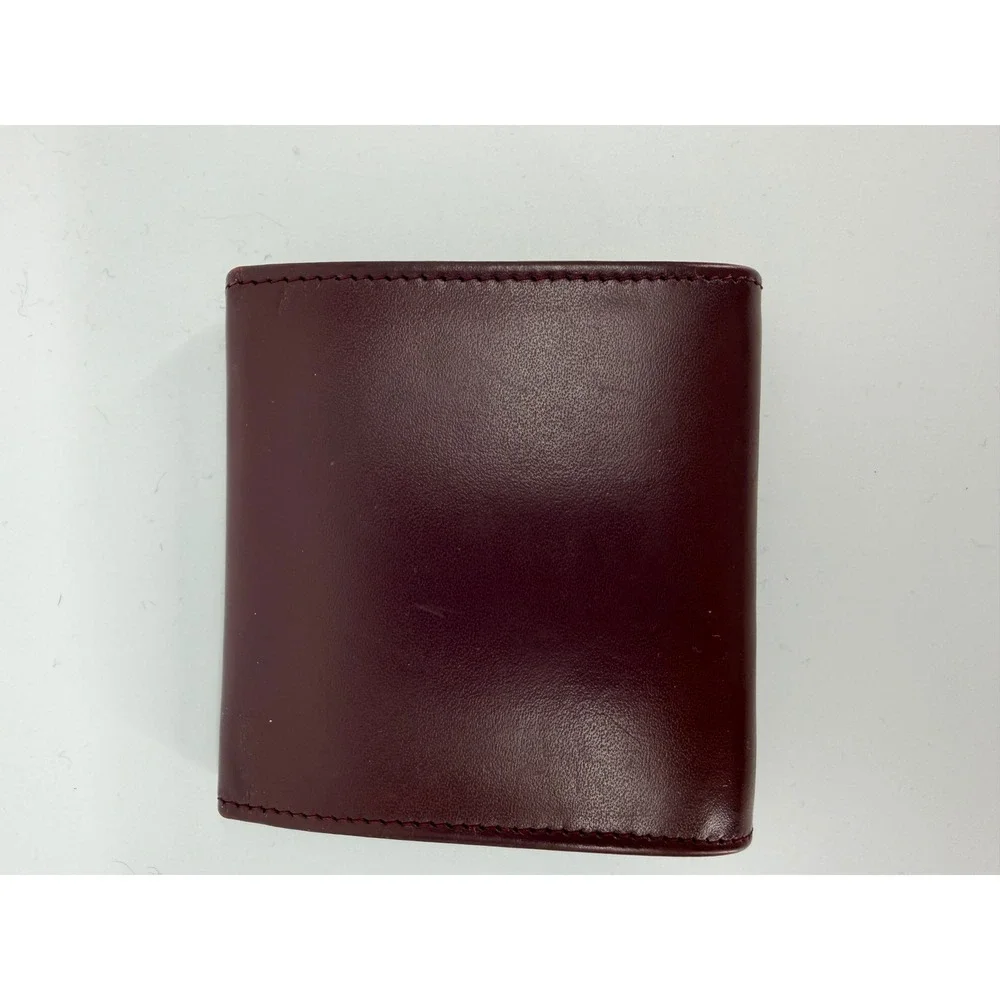 Authentic Vintage Cartier Paris‎ Mastline Burgundy Leather Wallet Made In France